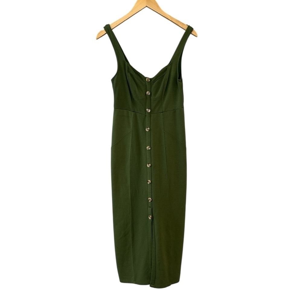 Anthropologie Maeve Moss Green Corset Dress - Picture 5 of 11